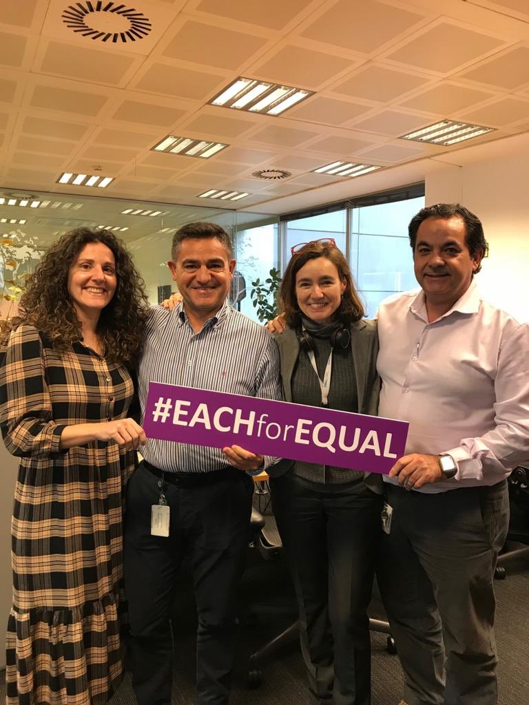 Barbara_gonaya's tweet photo. CS team supporting the initiative  #EachforEqual promoted by #womeninaction Spain https://t.co/UlprNaGlxY