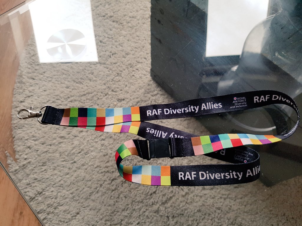 19squadronatc's tweet photo. @Tony_KeelingRAF @RAF_LGBT @RoyalAirForce @CSEL_NATOAIRCOM Our CO was delighted to recieve  his lanyard from @sarahcotman  and @19squadronatc  #mightyXIX always keen to show support for our parent service 😀 @RAFAC_Aspire  @WingWwo @Mark_A69 https://t.co/0k4OGlt8Ve