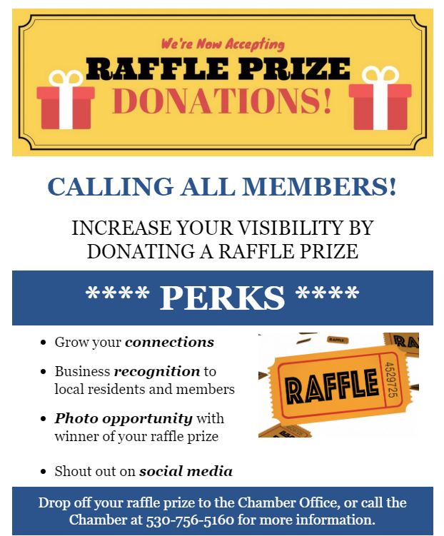 Hey Chamber Members! Check out the PERKS of donating a raffle prize! #WeHaveAMemberForThat