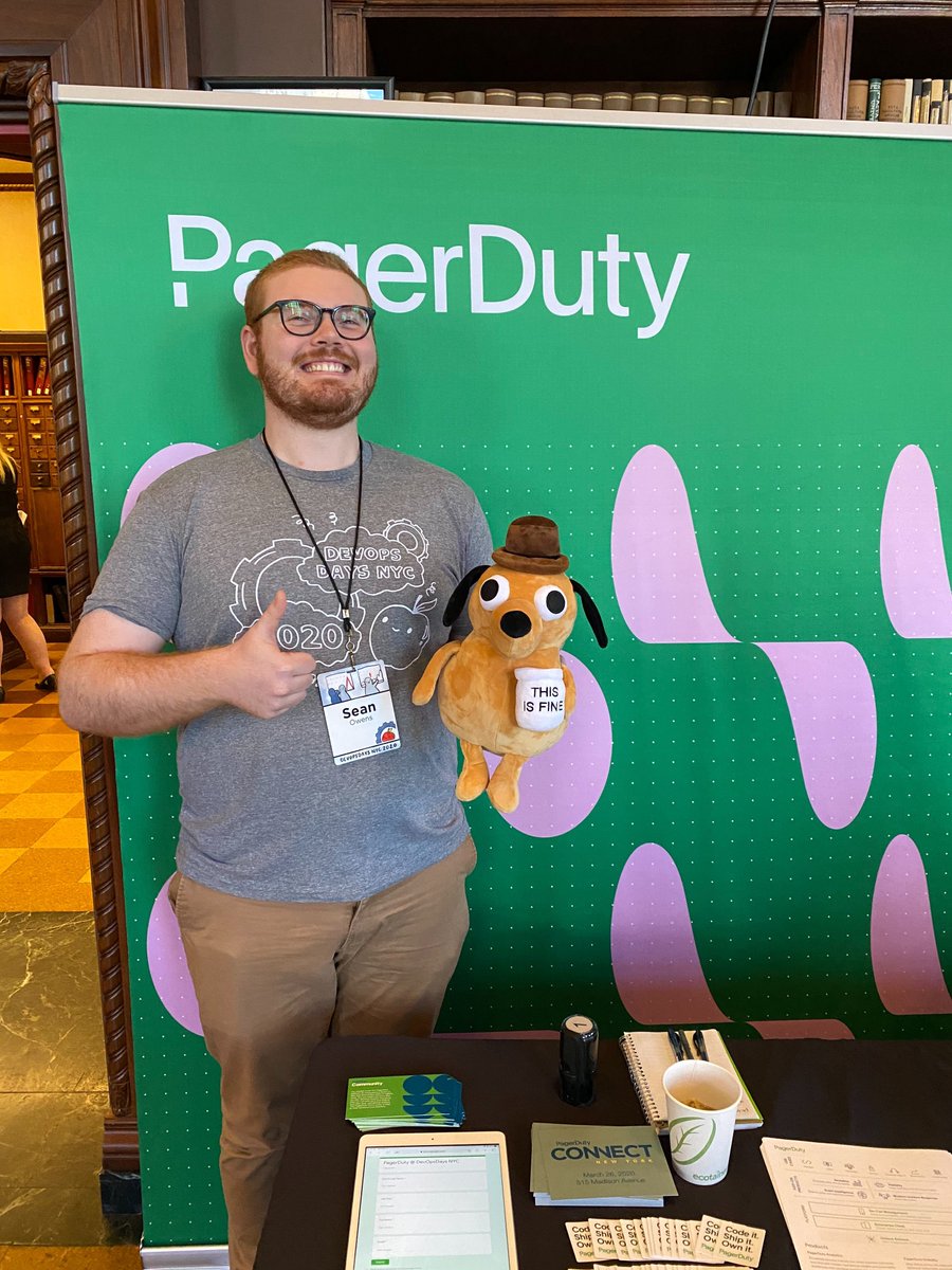 pagerduty's tweet image. Thank you to the organizers and attendees for an awesome #devopsdaysnyc!  Pagey and our @pagerduty team enjoyed meeting you :)