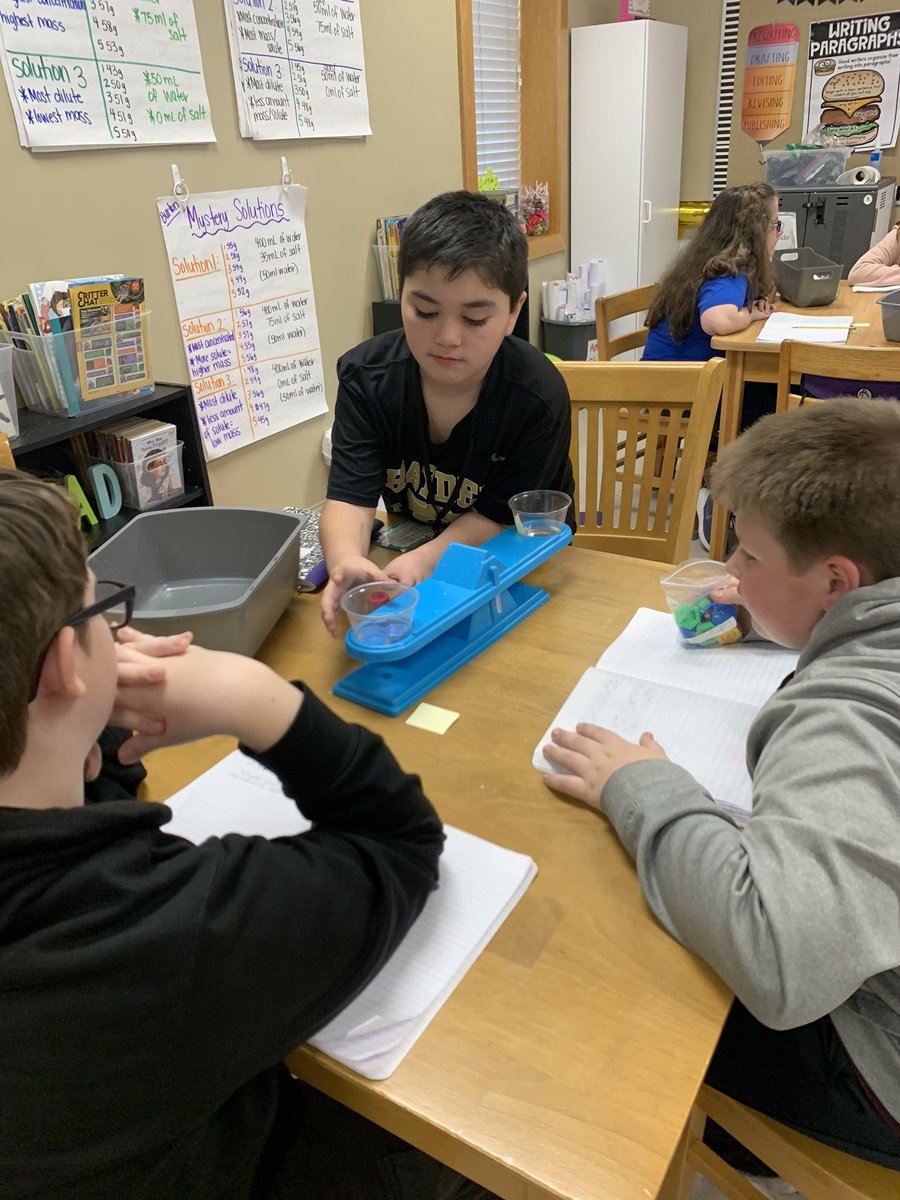 vickimiller0215's tweet photo. Mixing it up with the 5th graders @HaydenMiddle today with their study of Mixtures and Solutions. Today they discovered how to measure the amount of solid in a saturated solution. @AMSTI4all @AMSTI_Athens #AMSTIworks https://t.co/tKihXoDMQf