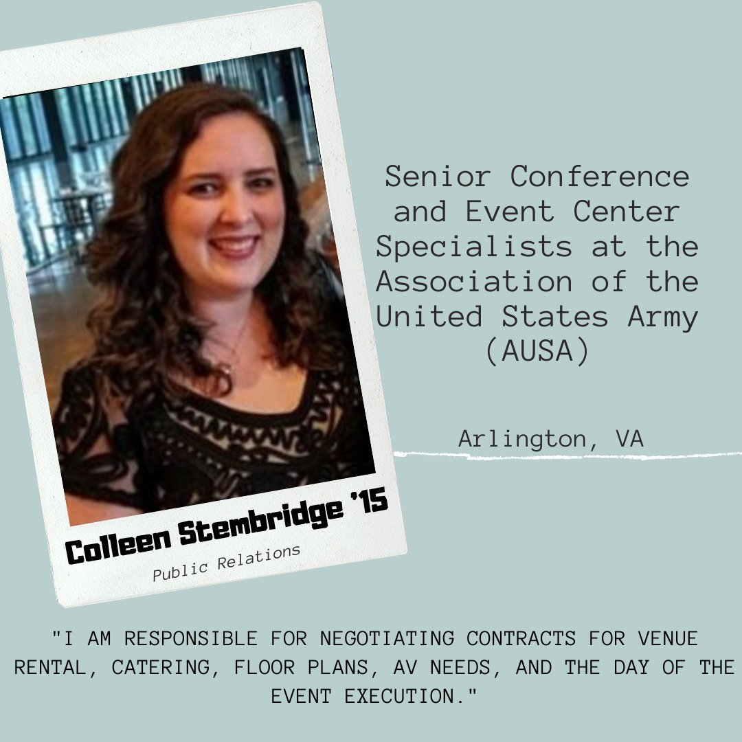 LU_COMM's tweet photo. Our first Alumni who will be speaking at the #COMMCareerConference has just been announced. Head over to the link in our bio to learn more about Colleen! 
#longwoodu #COMMunity #RushCOMM #PublicRelations #alumni https://t.co/vIhhZv7JWU