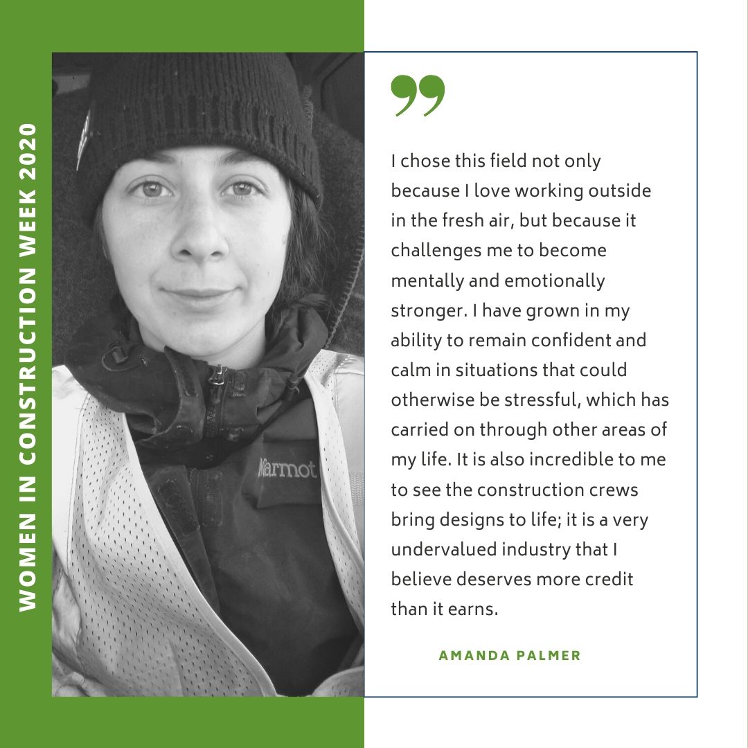 G2_Consulting's tweet photo. For #WomeninConstuction Week 2020, Amanda Palmer shares why she chose to work in the field of construction. Amanda is a Field Engineer at G2 and works on project sites to provide quality control services. 

#womeninconstructionweek #wicweek2020 #construction  #smartresultsfast https://t.co/jdEpj1d3B7