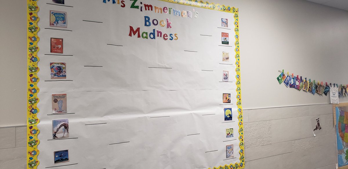 40burks's tweet photo. Began our Book Madness and the kids have loved it so far. Check back to see which books our winning over the young readers #KinderZimm19 #centralcassnd #SquirrelsES https://t.co/pOx8OL5IU5