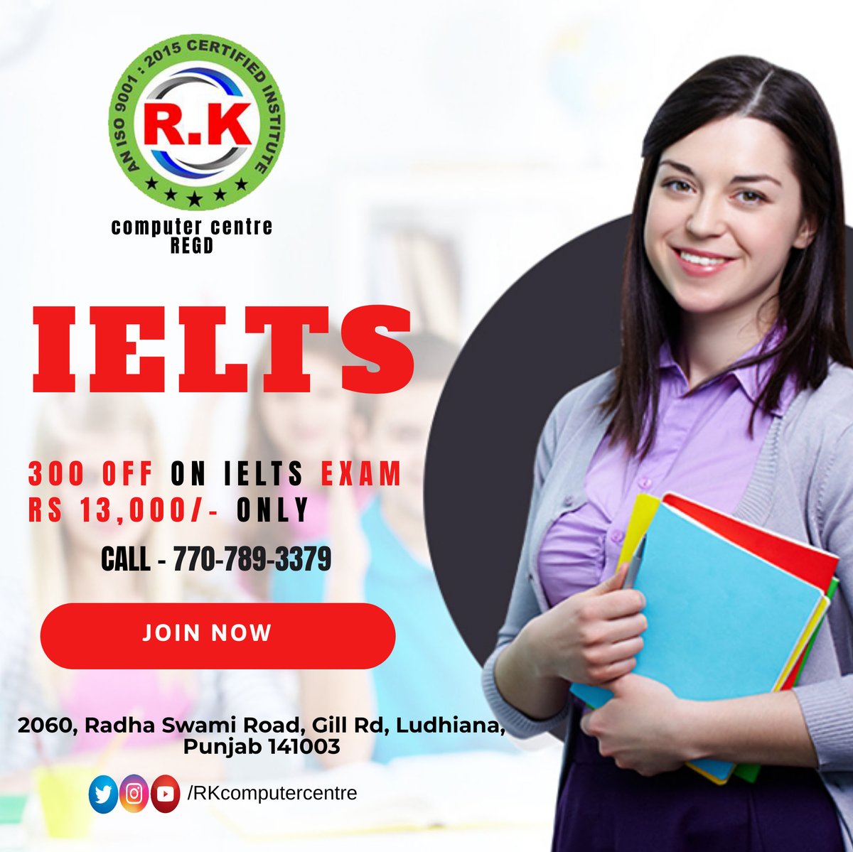 tarloksingla's tweet photo. BOOK YOUR IELTS EXAM ON DISCOUNT Rs 300/-.
IELTS Registration - Check all available IELTS test dates and register your IELTS exam AT RK COMPUTERS REGD LUDHIANA.
CALL US - 770-789-3379
#ieltstutor #reading #ieltsacademic #tips #ieltsresults #ieltsreadingtips #australia https://t.co/P1nvN2LN25