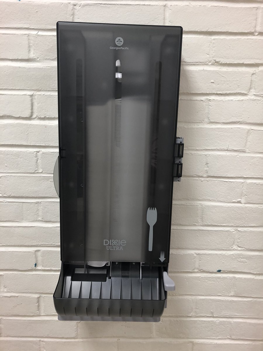 RBMSStuCo's tweet photo. New Spork Dispenser in action! Thank you @ChartwellsK12 for your continued collaboration and commitment to our #greencafeteria vision 🌎💚♻️ #breakupwithplastics  @rbmsROCKETS @DreamBigRB @RedBankSup https://t.co/mQKJPKLgTy