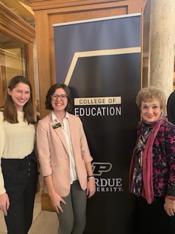Undergraduate students Julia Warmus and TJ Rosa participated in Day at the Statehouse with others from across the state on Tuesday. They connected with legislators including State Representatives Chris Campbell and Shelia Klinker. <a href="/EducateIN/">Indiana Department of Education (IDOE)</a> <a href="/suptdrmccormick/">Coming Soon</a>