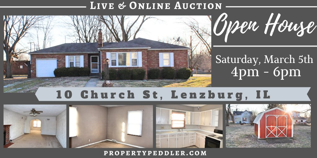 properTpeddler's tweet photo. Online Only Residential Auction -Property Viewing this Thursday the 5th from 4pm-6pm. Details at https://t.co/rYokl2NU5Y Listed with Auctioneer Brad Chandler of Property Peddler Inc. 618-791-3289
#ResidentialAuction #PropertyViewing #2020Auctions #PropertyPeddler #OnlineBidding https://t.co/3TL3xvbLzp