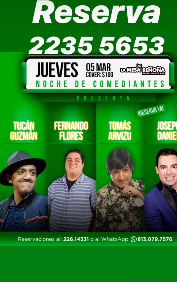 cortesiasparaf1's tweet photo. Eres de Monterrey, te gusta la #ComediaChida de @Josephcomedian1 y no sabes dónde ir a verlo? Nosotros te decimos !! 😉 
Jueves #LaMesaReñoñaRestaurat
Viernes #Merequetengue 
Sábado  #Merequetengue 
Ya no tienes pretexto para no ir y disfrutar de su show!! #FamsDeHuesoColorado https://t.co/Xl0j50qvt6