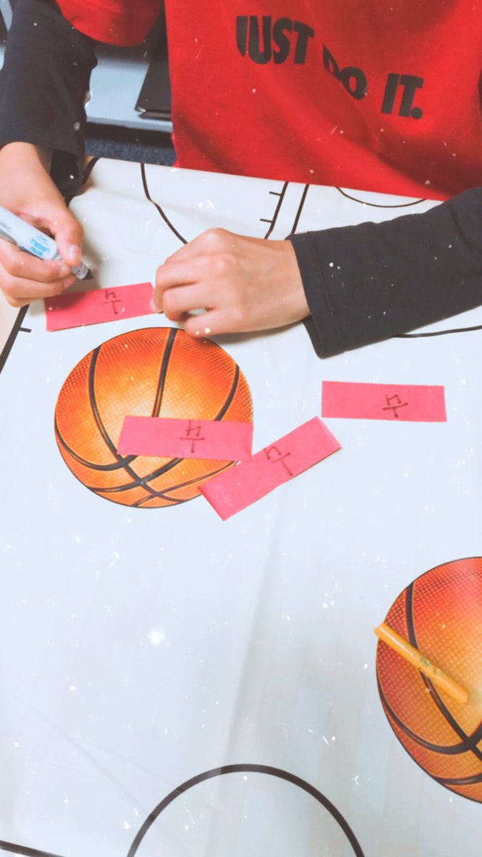 sixthgradecity's tweet photo. Bringing basketball into math too! Because who can pass up some red ropes at a game? Today we split up red ropes into fractional pieces based on story problems Just enhancing our Bridges lesson that already had a version of this activity!@EngageTeachers #engageHSD #proudtobeHSD https://t.co/YjDLmjP1Dx