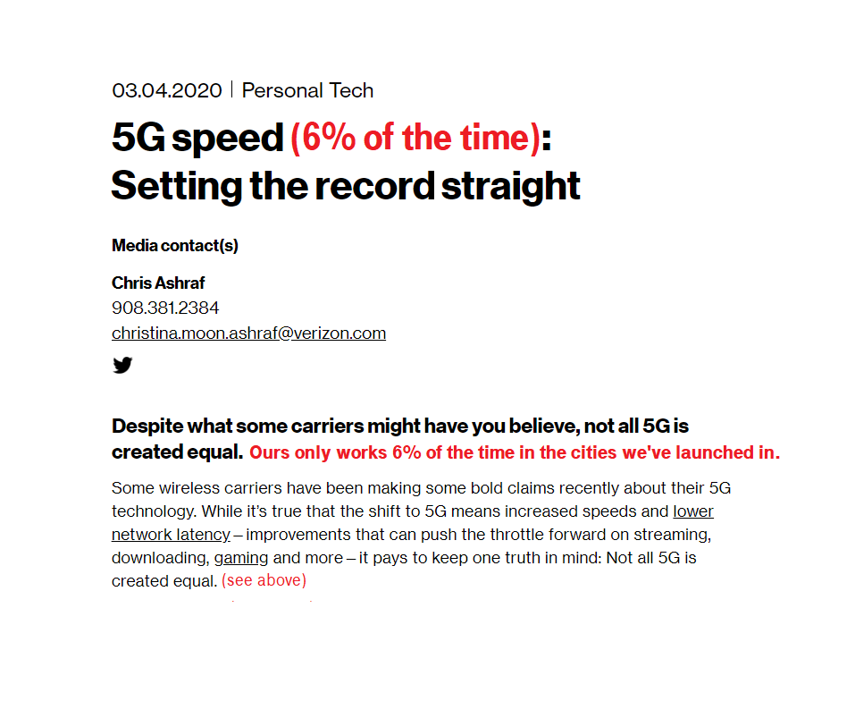 Our friends <a href="/Verizon/">Verizon</a> issued a press release about their network today, but they obviously got too excited and hit send before proofreading. So, we helped point out a few edits they missed (in red😀).