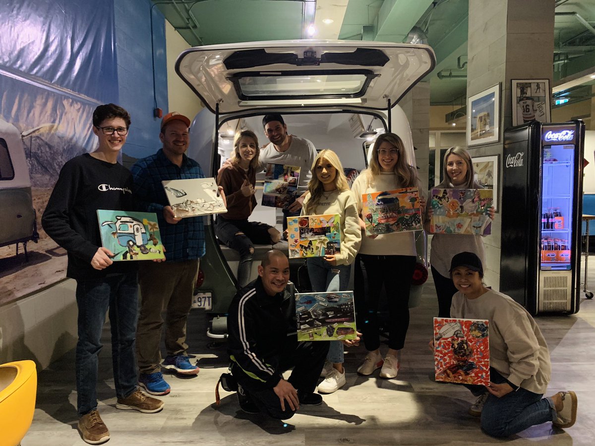 happiercamperc's tweet photo. We had a blast tonight at our first Mixed Media Art event in collaboration with A Sketchy Art Workshop! 🎨 A fun-filled night consisting of painting and a Cornhole tourney! Stay tuned for our future events! https://t.co/lUXEVA19Cb