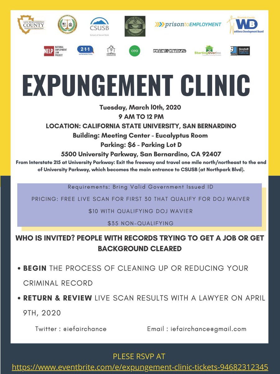 SBCoDCSS's tweet photo. If you are someone who is trying to get a job or get their background cleared, please consider attending this Expungement Clinic on Tuesday, Mar. 10! 

Refer to this flyer for more details! https://t.co/0P6Iq1vFlL