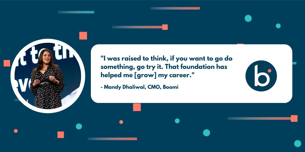 boomi's tweet photo. This #IWD2020, we’re sharing advice and achievements from our Boomi leaders to empower women to forge a more gender equal world. 

First up: our CMO @1MandyDhaliwal on reframing challenges as opportunities. #BoomiIWD https://t.co/LsDAObypWx