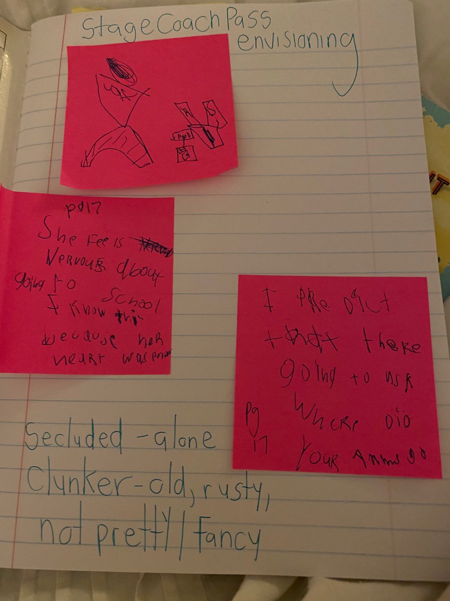 ceredstreake's tweet photo. When your mom is a teacher &amp; believes ❤️ in the #ruos making predictions, envisioning, &amp; identifying character(s) feelings. #stoplockandjotit #buildingstrongreaders #readingispower #twrcp https://t.co/Vgirvovrgv