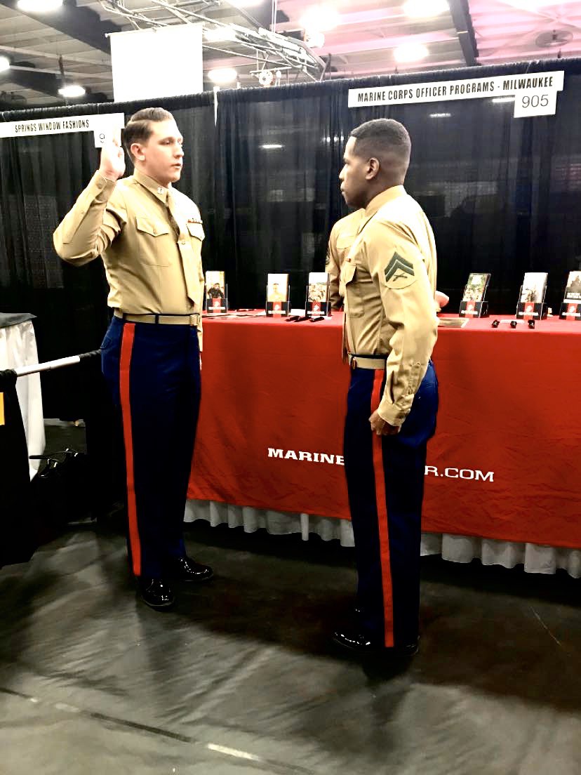 DJDomCity's tweet photo. Made my first oath of enlistment 6.5yrs ago...now I’m making it again to become a Leader of Marines thru the Officer Program

Special thank you to my @uwosh_odphi bros and @UWOCoachLewis for coming

I really do appreciate you guys for everything that you’ve done for me 🙏🏾 https://t.co/O5c99rsrVP