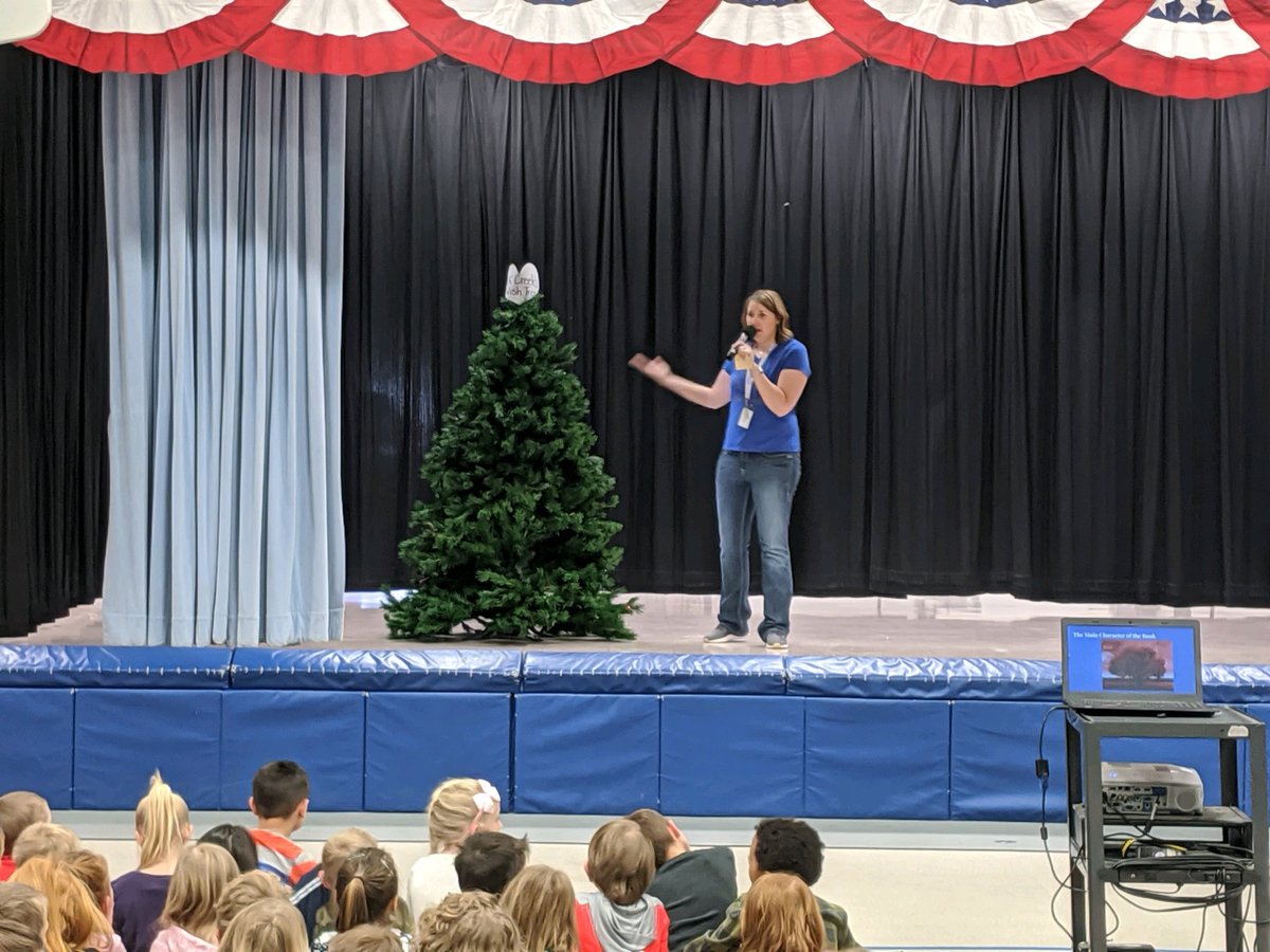 ElkElementary's tweet photo. Our PTA sponsored all school book club kicked off today! We are very excited to read Wishtree together as a school! @JeffcoSchoolsCo #ReadAcrossAmerica #publicschoolproud https://t.co/hbC319YzrB