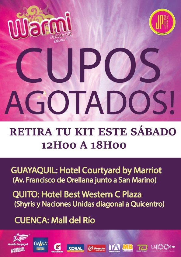 Gracias #Guayaquil #Cuenca #Quito Están listas para #WarmiRunner5k ? 🥰🏃‍♀️
