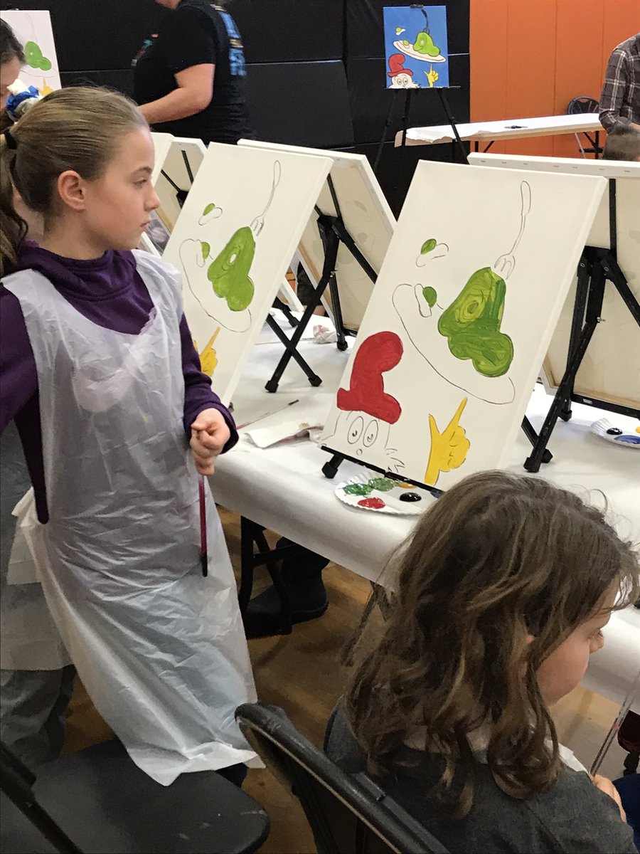 Serious Artistry! Painting with a Twist engaged all of our students this morning. So fun and creative