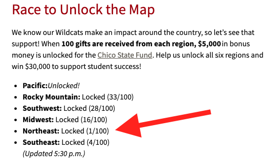 Chico State tweet media