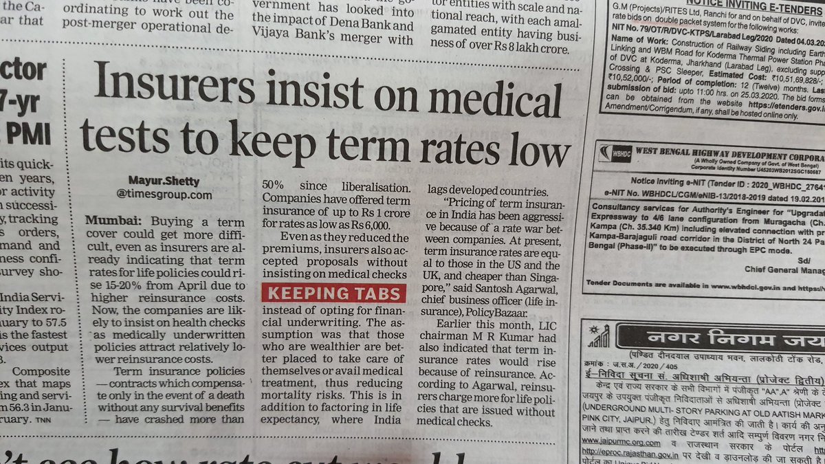 suheil_merchant's tweet photo. Term Insurance set to rise from April'20 onwards. #LifeInsurance #sabsepehlelifeinsurance #termcover #india https://t.co/cU8w1Ymgqc
