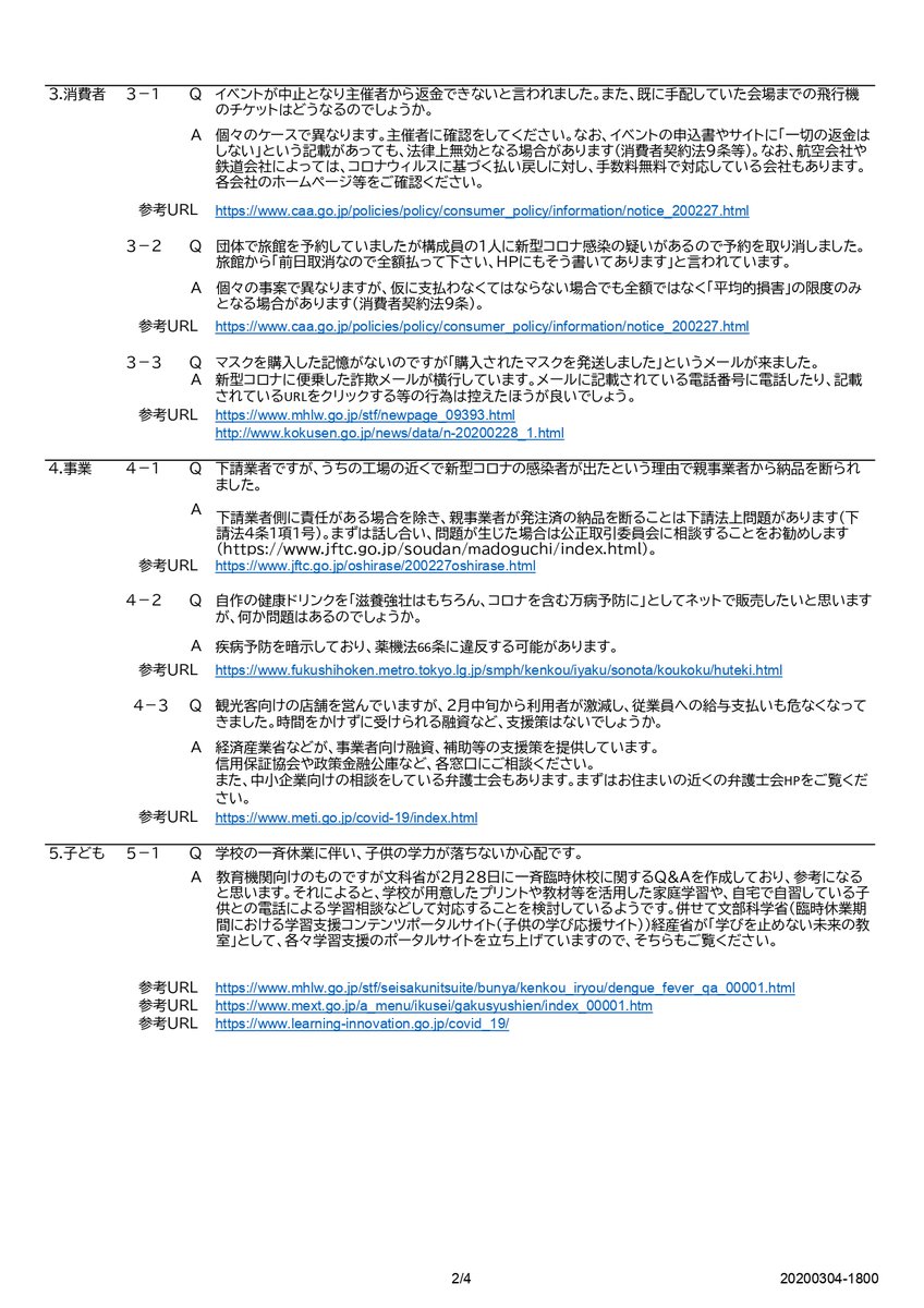 東弁災対 有志 On Twitter 更新しました Partially Translated 新型コロナウィルスに関する法的トラブル ｑ ａ Ver 4 東弁災対有志にて新型コロナに関するq Aを作成しました ご参考にしていただければと思います Q3 1 Q3 3url変更追加 Q4 2条文