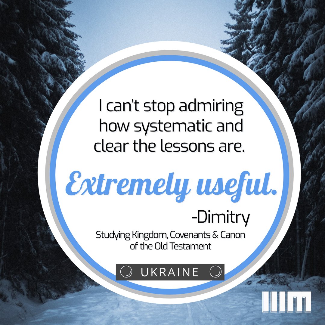 thirdmill's tweet photo. Dimitry in the Ukraine wrote, after studying Lesson 3 of Kingdom, Covenants & Canon of the Old Testament:
“I can’t stop admiring how systematic and clear the lessons are. Extremely useful!”
#tuesdaytestimony #studythirdmill #sharethirdmill #thirdmill https://t.co/JaYig1fPXl