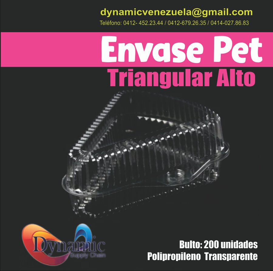 dynamicscve's tweet photo. Envase Triangular Alto. Bulto 200 unidades. https://t.co/MsY9fjFxcB