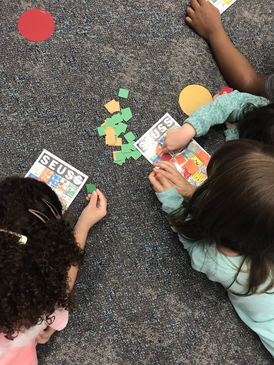 MsGraf_OLE's tweet photo. First grade had fun playing Bingo during Dr. Seuss week! @LeopardsLibrary https://t.co/n8VYYajesg