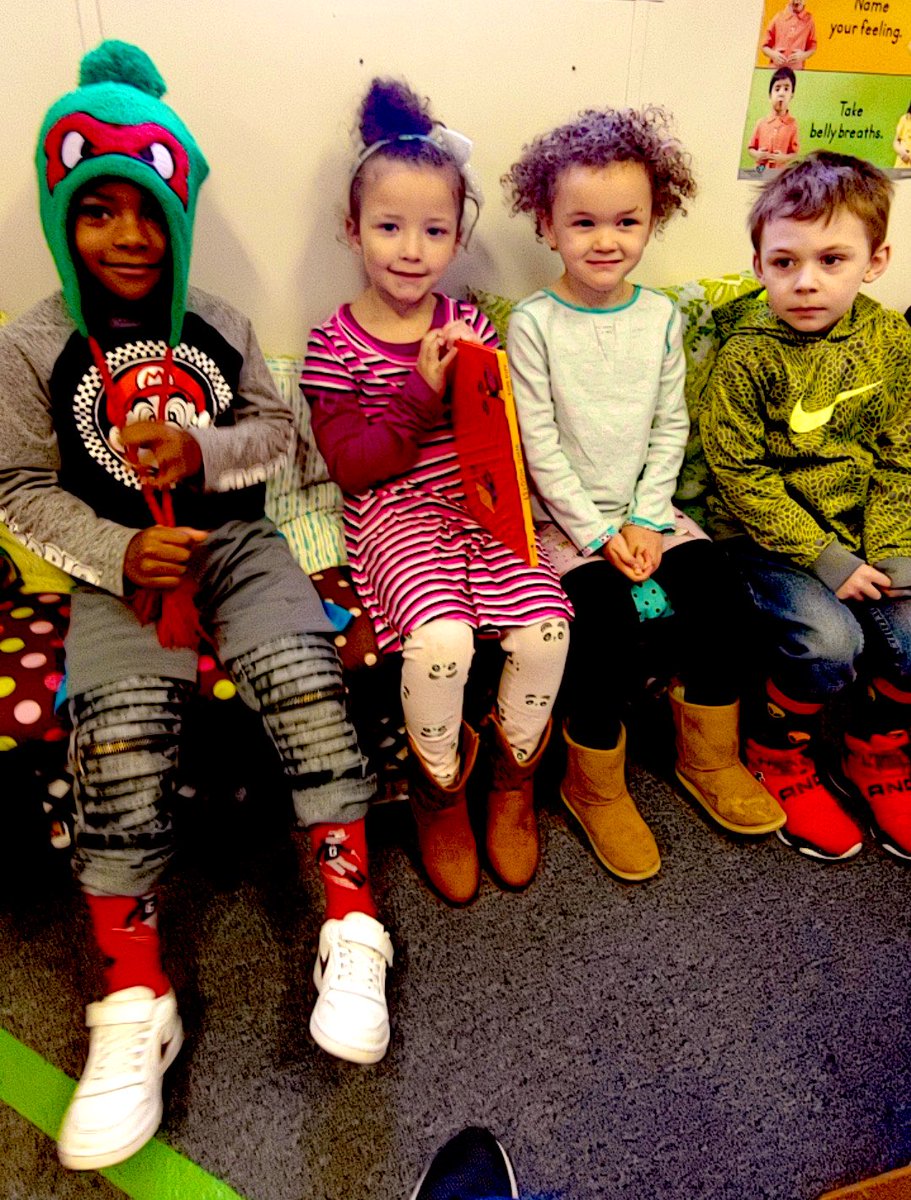 RES_MsChris's tweet photo. Wacky Wednesday in PreK celebrating #ReadAcrossAmericaWeek #DrSeussWeek #RESROARS #BCSROCKS https://t.co/kuW54AEYPs