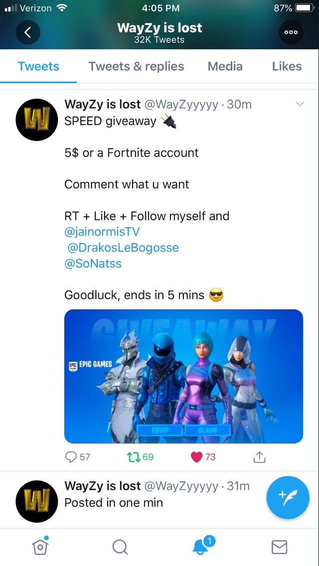 ScamAbolisher's tweet photo. @WayZyyyyy recently announced a speed giveaway of either $5 or a @FortniteGame acct, encouraging followers to comment what they want. @WayZyyyyy failed to mention that it doesn't matter what his followers choose, "It's not the winner who chooses." #RUB

 #WayZyyyyy #Fortnite 👁‍🗨 https://t.co/KEe6nOKJnL