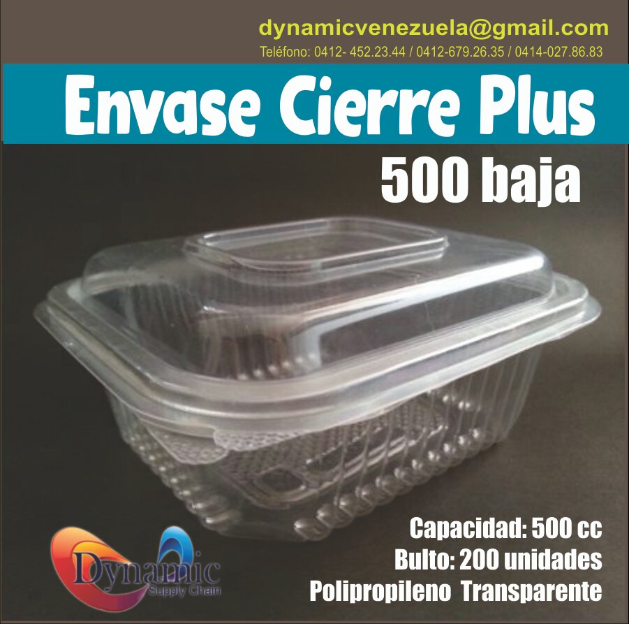 dynamicscve's tweet photo. Envases Cierre plus 500 cc Baja.
Bulto 200 unidades
Pedidos a 👉 dynamicvenezuela@gmail.com https://t.co/91MrPkayfh
