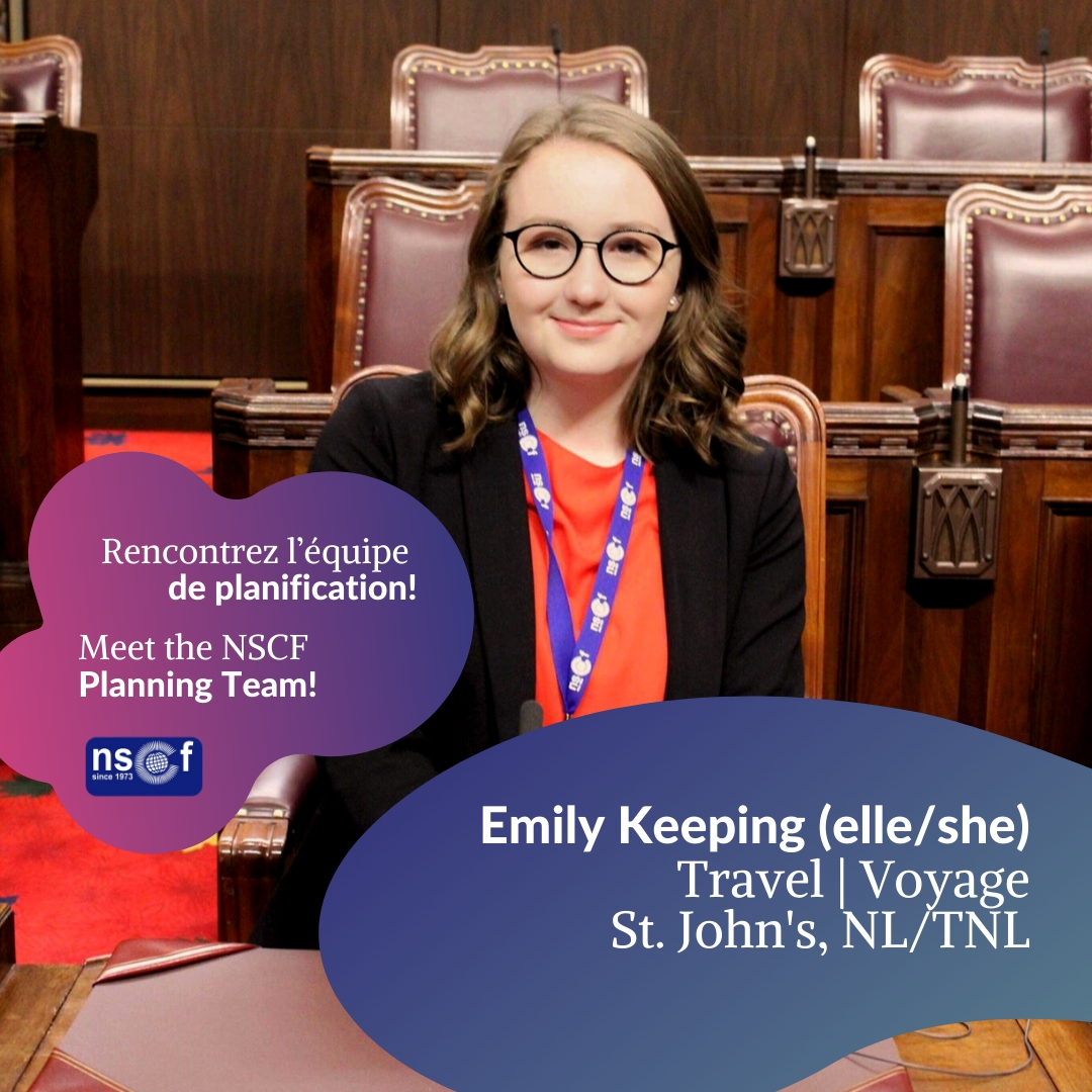 NSCF_FNEC's tweet photo. For our next Planning Team member feature, we’re introducing Travel and Quebec and Newfoundland and Labrador recruitment PT Emily Keeping! // Pour notre prochaine présentation d’une membre de l’équipe de planification pour le recrutement pour TNL et QC, voici Emily Keeping ! https://t.co/H6818TklBd
