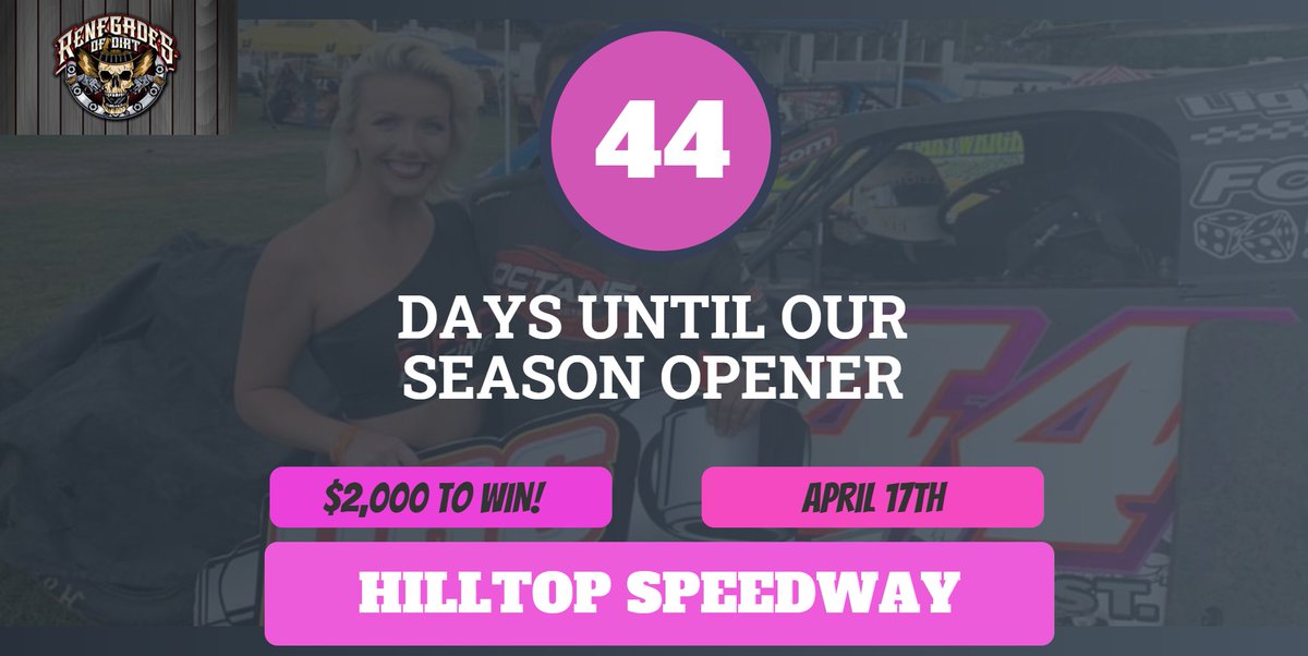renegadesofdirt's tweet photo. The Renegades of Dirt Modified Tour kicks off with a double header weekend at Hilltop Speedway in Millersburg, Ohio on Friday April 17th and Tyler County in Middlebourne, WV on Saturday April 18th for TWO $2,000 to win shows! For more info visit https://t.co/8te7gAjCe0!
#RoDT https://t.co/8yX1GoR9wh
