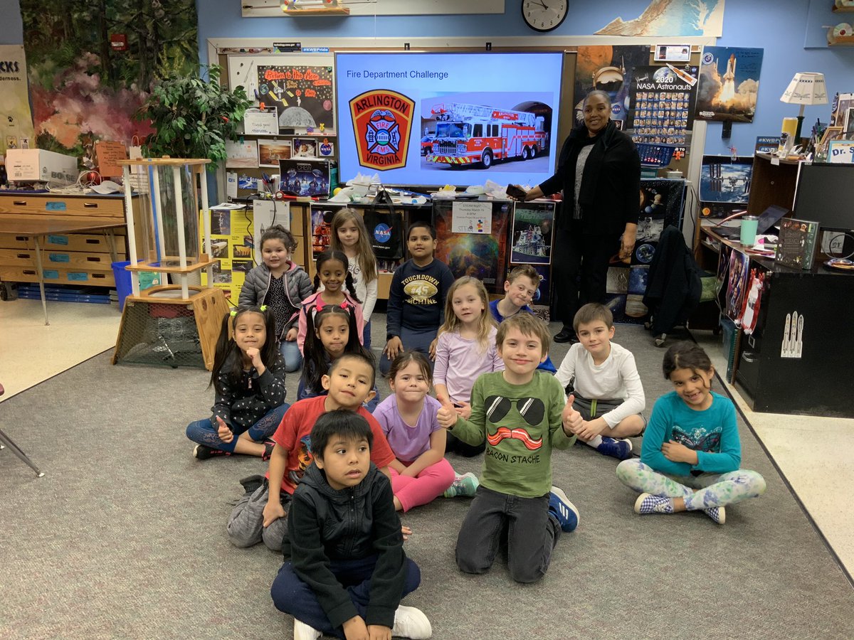 lsullivan's tweet photo. Students practicing first aid for the Arlington Fire Department Classroom Contest @ArlingtonVaFD #ClassroomContest @KwbVaughn #KWBPride Barrett Tiger Mascot https://t.co/H9O7SDZK1W