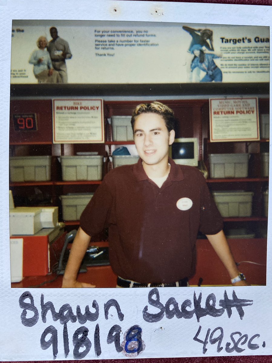 Shawn_withanH's tweet photo. Found this gem from when I worked at Target, in Kalamazoo, Michigan - during college. 1998. I was timed as the fastest cashier in the store. @Target #targetemployee https://t.co/LLCU1x7TNZ