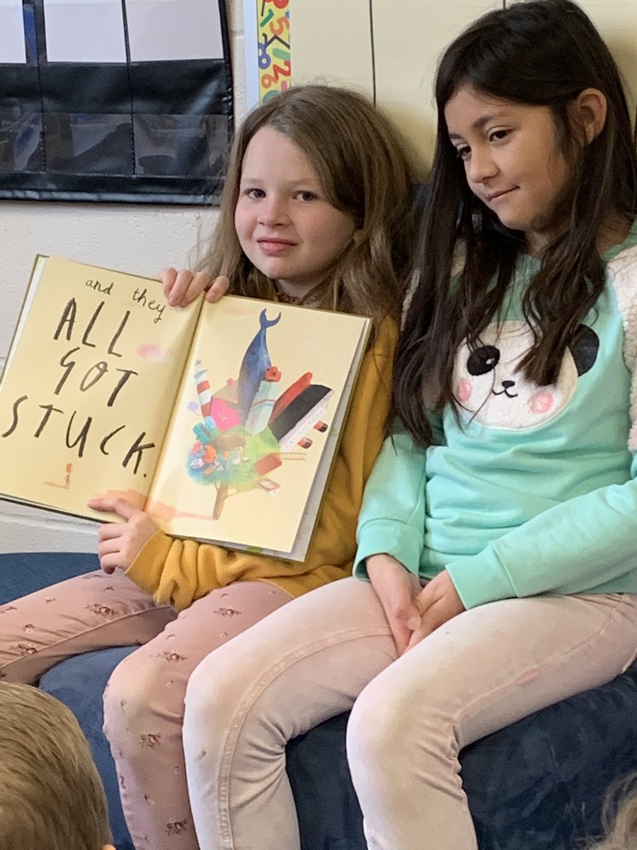 mrslangersclass's tweet photo. We loved having 3rd graders read the book Stuck to us today! I shared this picture from when my own kids had the same problem! #cfevshome #texttoselfconnection https://t.co/MMSY5xU8X3