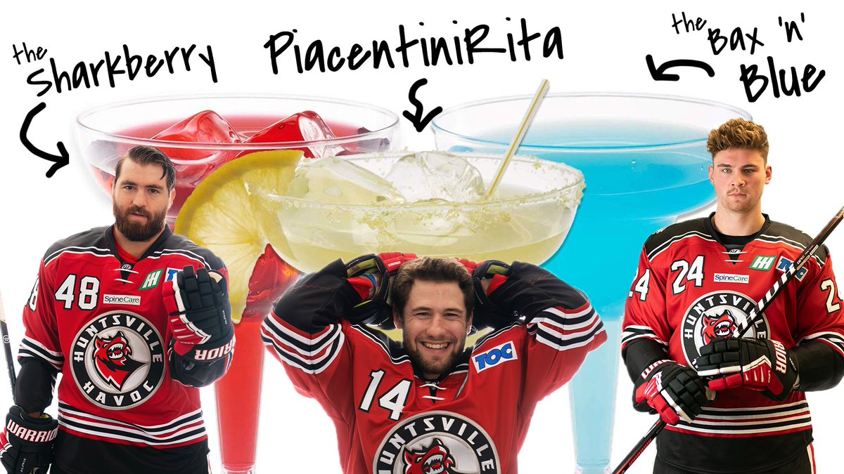 HuntsvilleHavoc's tweet photo. $5 Margaritas Friday night!

🍓 The Sharkberry - Blood in the water! Enjoy this strawberry-flavored margarita.

🍋 PiacentiniRita - Say that five time fast! (It’s lime-flavored)

🔵 The Bax ’n’ Blue - Made with blueberry and it really packs a punch!

🎟 https://t.co/TrerlFNVHu https://t.co/QUife4ZThK