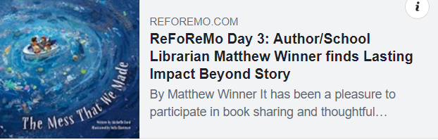 keila_dawson's tweet photo. Head over to the ReFoReMo blog to learn about the books school librarian mover and shaker @MatthewWinner chose to show how text moves the story forward. Happy Reading!  https://t.co/vy84O0RZxN #ReFoReMo2020 #kidlit #picturebook #mentortexts https://t.co/MIFkLxaOVW