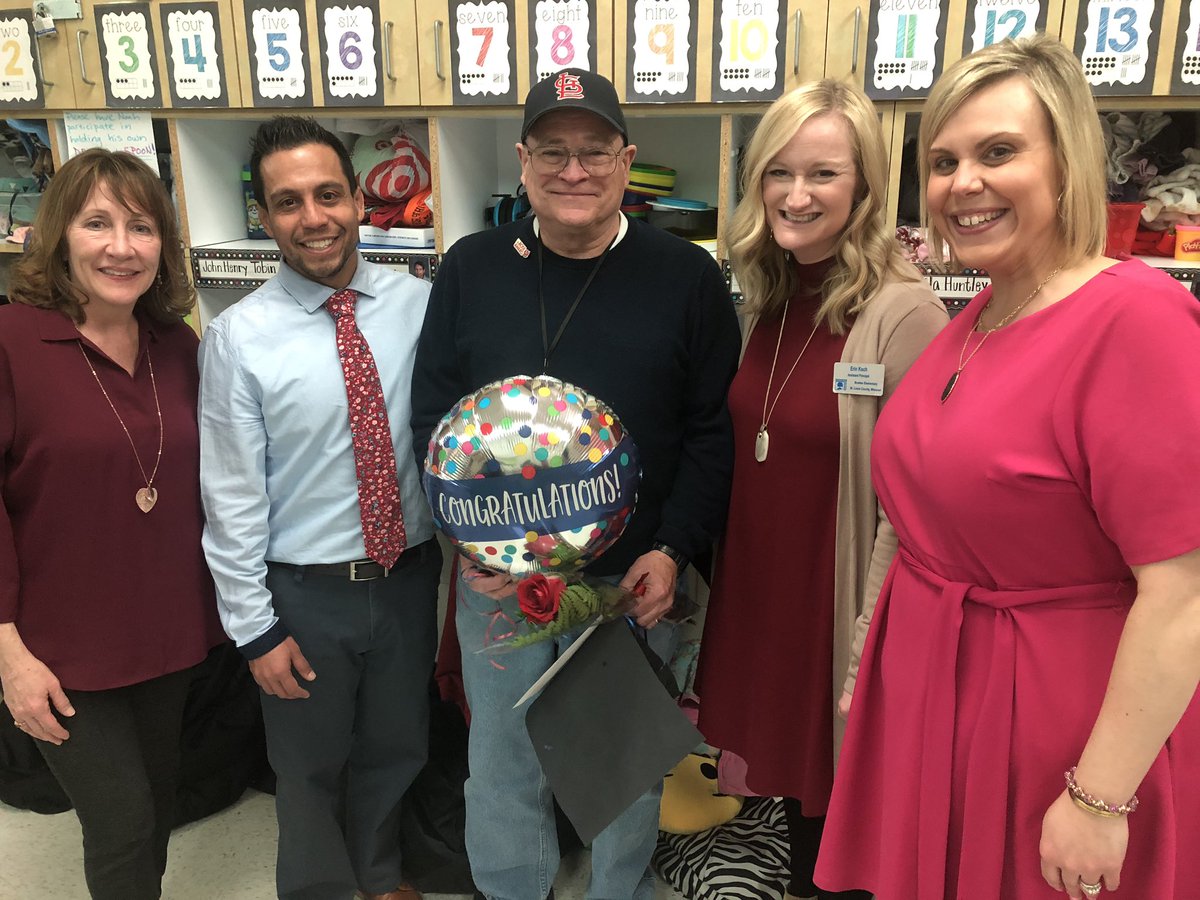 OneRockwood's tweet photo. The final ROSE is awarded to Special School District bus driver Trent Estes! Mr. Estes drives students to and from Ellisville Elementary. https://t.co/ux2FAoIX1N