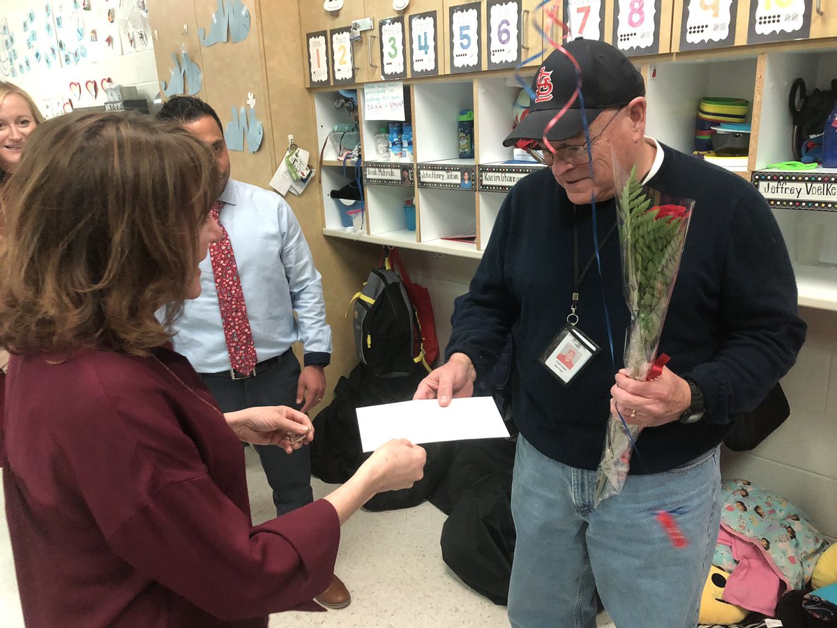 OneRockwood's tweet photo. The final ROSE is awarded to Special School District bus driver Trent Estes! Mr. Estes drives students to and from Ellisville Elementary. https://t.co/ux2FAoIX1N