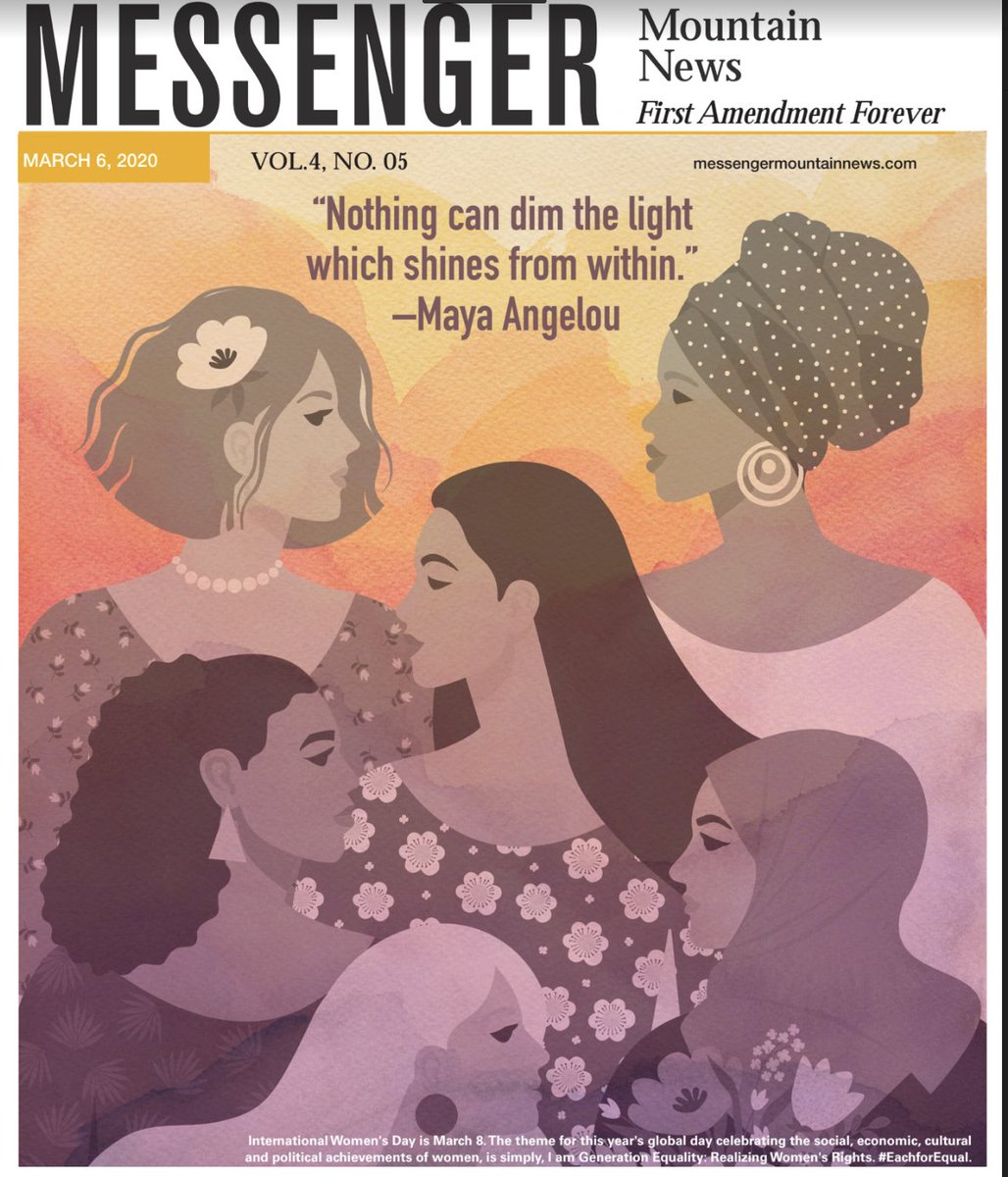 MessengerMedium's tweet photo. The March 6 issue of the Messenger Mountain News, celebrating International Women's Day, arrives Friday—Don't miss it! #eachequal https://t.co/tZPIla4LEk
