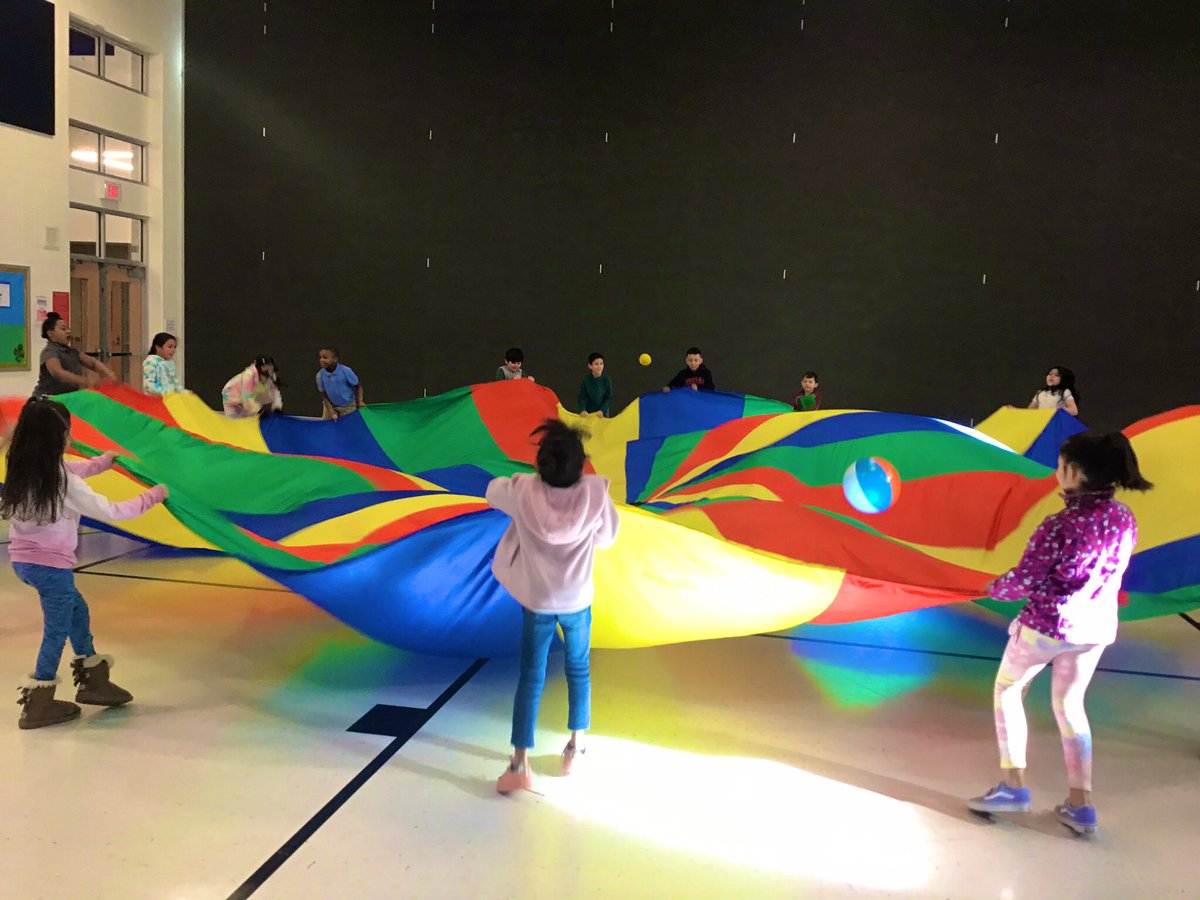 MrsHensley3's tweet photo. I think my second graders would agree that cooperation can be fun, especially with the parachute! https://t.co/GupYGdjcG9