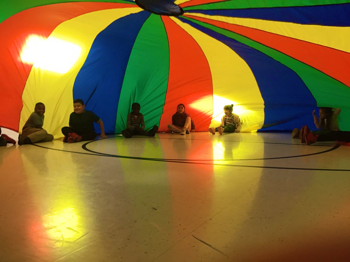 MrsHensley3's tweet photo. I think my second graders would agree that cooperation can be fun, especially with the parachute! https://t.co/GupYGdjcG9