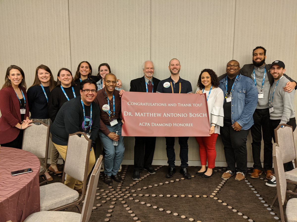 Matthew Antonio Bosch being recognized tonight by ACPA in Nashville as one of 16 Diamond Honorees nation-wide for professional involvement/teaching/research. MHE students and Elon alumni with Matthew Antonio Monday night at the convention. Congratulations !!! #ACPA20; #ElonMHE