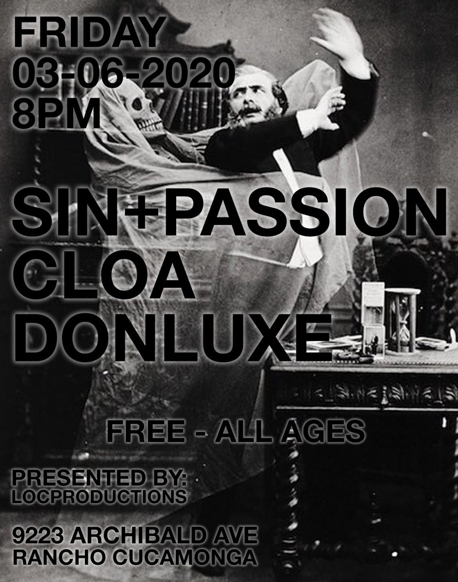 This Friday come by for a rager with @iwasneverinlove <a href="/don_luxe/">Don Luxe</a> and CLOA. FREE SHOW