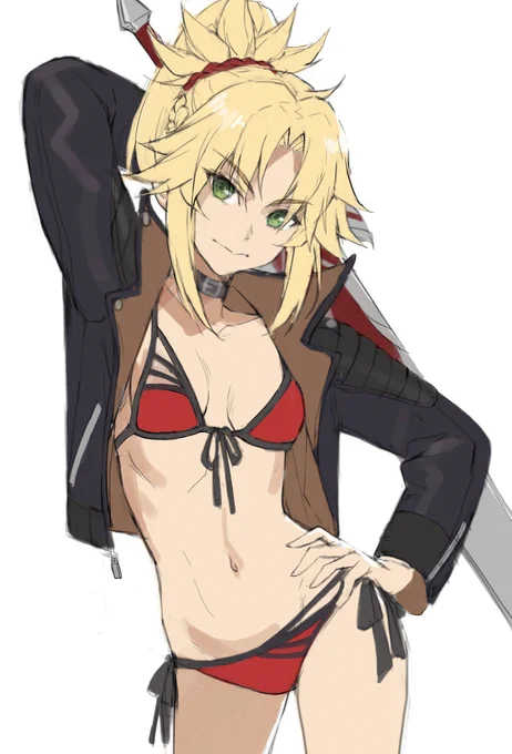 モードレッド落書き #Fate/GrandOrder #FGO #ふともも #モードレッド #下着 #セイバー #おっぱい #水着  
