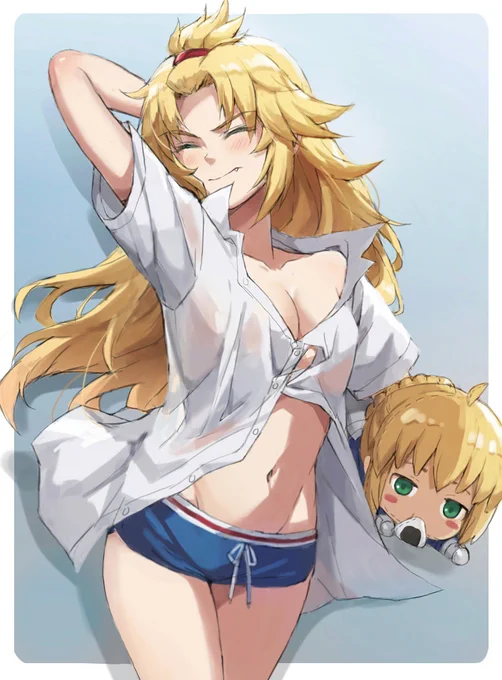 モードレッド落書き #Fate/GrandOrder #FGO #ふともも #モードレッド #下着 #セイバー #おっぱい #水着  