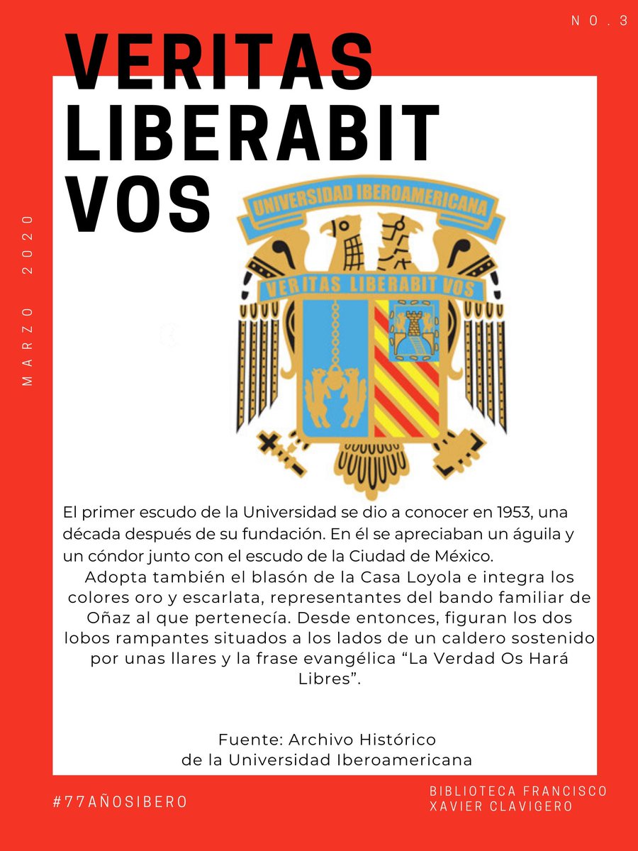 #ParaRecordar En 1953 el Centro Cultural Universitario cambió su nombre y estructura por el de Universidad Iberoamericana. Ese año presentó su primer escudo.
#77AñosIbero #LaIberoATravésDelTiempo https://t.co/USAbO9L6BL