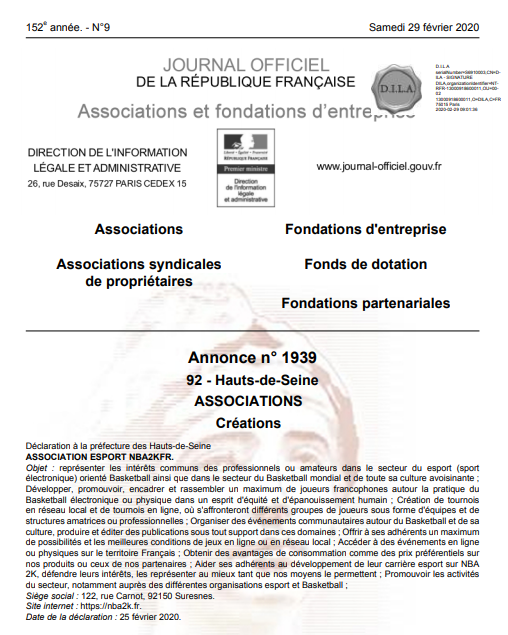🚨 NBA2kFr est enfin une association de loi 1901 !

Si vous voulez nous soutenir et devenir Membre Adhérent (cotisation annuelle), devenez membre dès maintenant !

helloasso.com/associations/n…

#NBA2kFr #Association #Esport